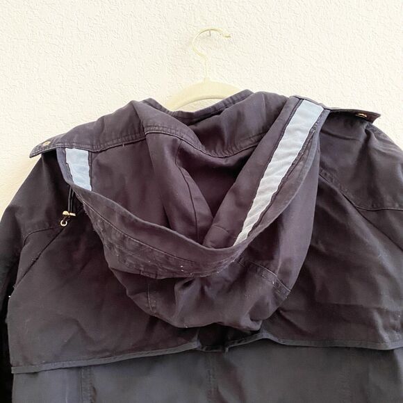 Zara Basic Black Zip Hooded Pockets Cinched Waist Windbreaker Jacket Size M - Picture 8 of 13